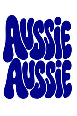 Naklejka premium Blue aussie text with transparent background word