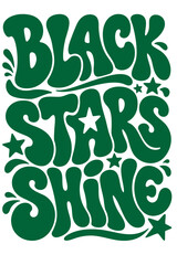 Obraz premium Green black stars shine text with stars typography