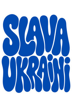 Blue slavic text slava ukraini