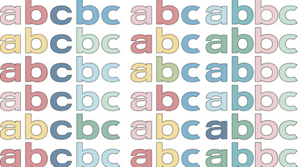 Multicolored Alphabet Letters Typography. © Marta