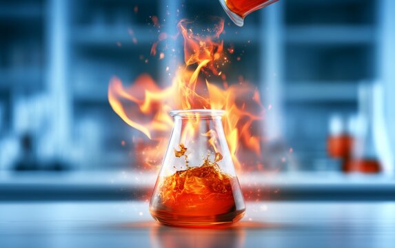 Dynamic Chemistry Experiment with Flammable Liquid in Laboratory Setting