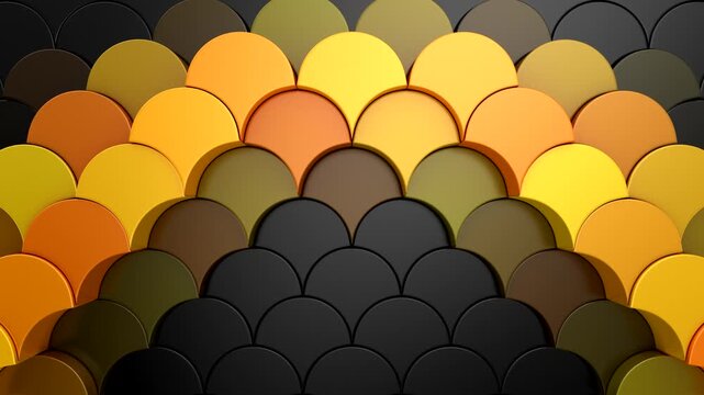 Geometric Shapes Form a Wave. Abstract motion, two color, 3d rendering, 4k resolution
