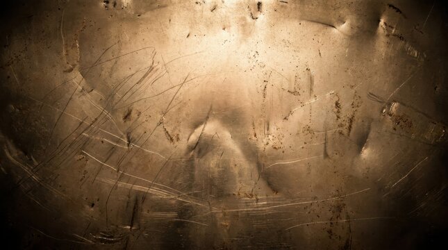 Closeup of a scratched and dented metal surface