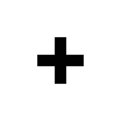 Fototapeta premium Black plus sign icon isolated on white background