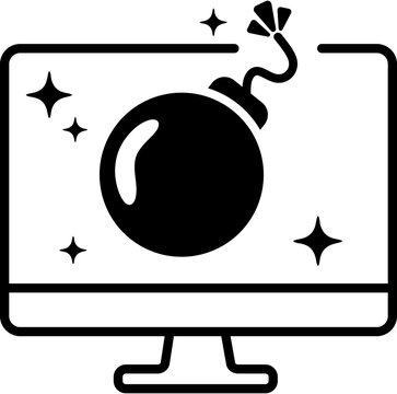 ddos icon concept in blue color