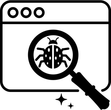 debug icon concept in blue color