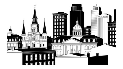 Obraz premium St. Charles Avenue, New Orleans, USA Vector