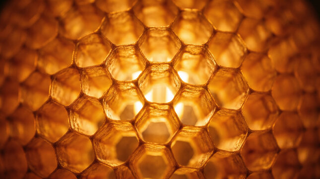 Golden Honeycomb Abstract Texture Background