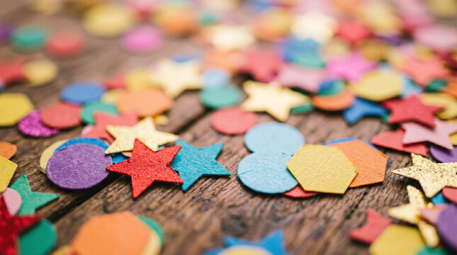 Festive Confetti and Bokeh Celebration Background