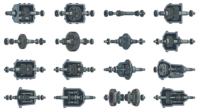 Collection of Automotive Drivetrain Components and Parts.