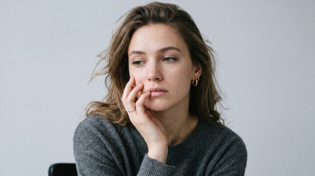 Serious Woman Looking Away Portrait