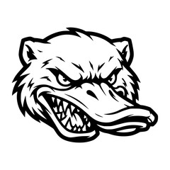 Monochrome vector illustration animal head ideal for esport logo © Alex