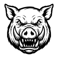 Monochrome vector illustration animal head ideal for esport logo © Alex