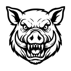 Monochrome vector illustration animal head ideal for esport logo © Alex