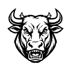 Monochrome vector illustration animal head ideal for esport logo © Alex