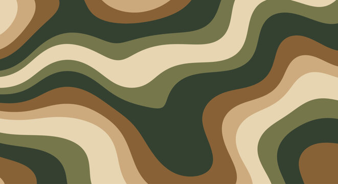 Abstract camouflage pattern with earthy tones and organic shapes, representing nature and military aesthetics for design projects