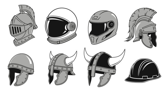 Collection of Various Helmets and Headgear