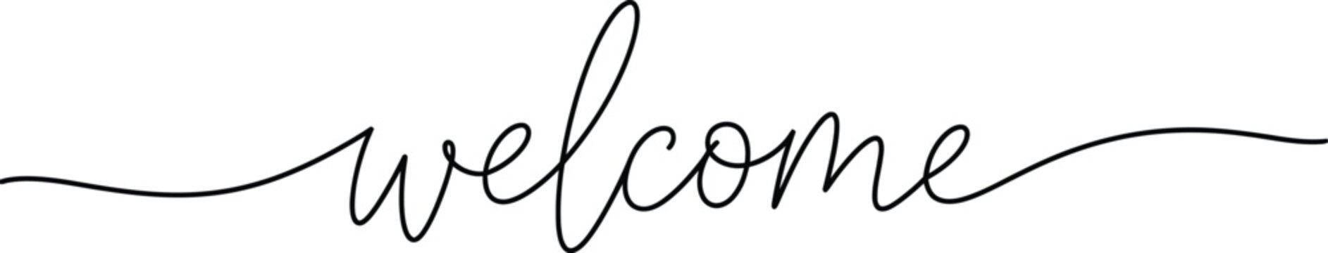 Elegant welcome sign isolated on transparent background
