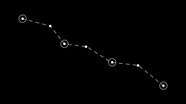 Step-by-step road map with included highlight points. Cg progressive motion background. Business goal achievement schedule. A movement effect has been created. Cg
