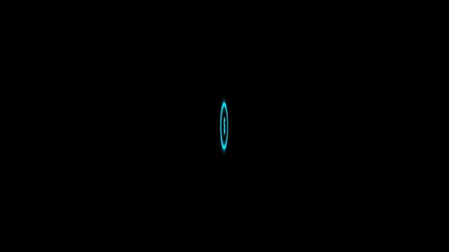 Cyan neon spinning digital currency token crypto blockchain graphic