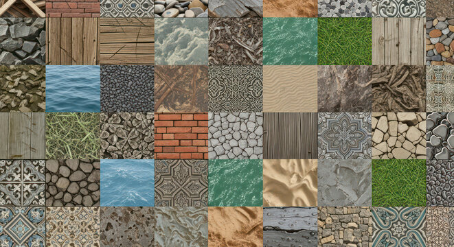 Collection of various stone textures.