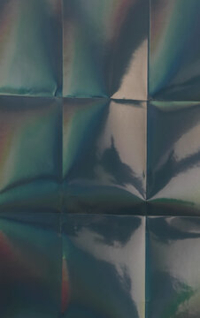 Iridescent Metallic Foil Geometric Texture Background