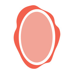 Fototapeta premium Abstract organic shaped frame with pink center and red border