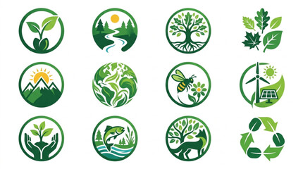 Eco-Circular Icons for Sustainable Development. © Pian