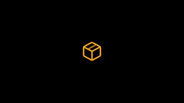 Orange dynamic bounce cargo cardboard delivery box ecommerce animation