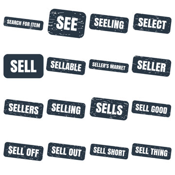 Search for Item, See, Seeling, Select, Sell, Sellable, Seller's Market, Seller, Sellers, Selling, Sells, Sell Good, Sell Off, Sell Out, Sell Short and Sell Thing Vintage Grunge Rubber Stamp Collection
