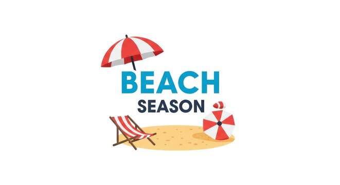Beach Season Summer Vacation Icon.