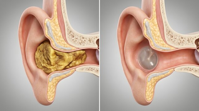 Chronic Otitis Media with Fluid Buildup Before and After Surgical Repair