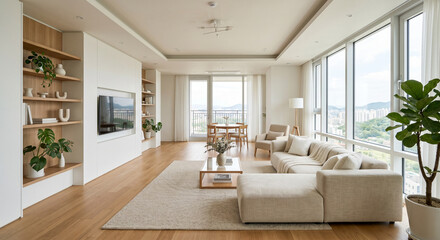 Fototapeta premium Bright Modern Apartment Living Room Interior