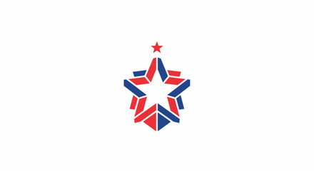 Fototapeta premium Geometric Red and Blue Star Logo Symbol.