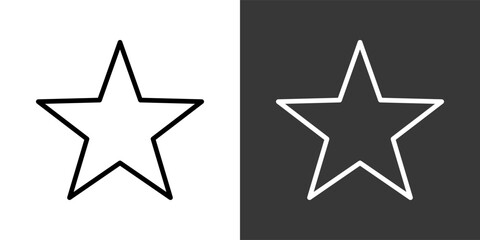 Obraz premium Star Black And White Icon Set Collection Pack Vector Illustration