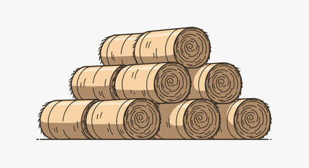 Stack of hay bales outdoors. © firoh
