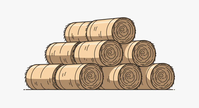 Stack of hay bales outdoors.