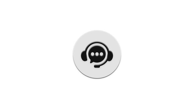 Clean animation of help and support icon bouncing on white background concept of customer service.