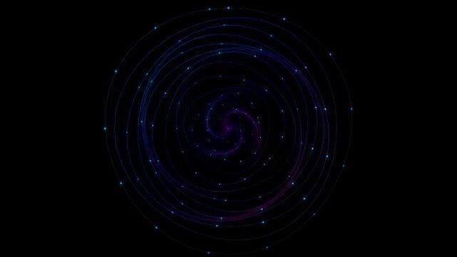 spiral galaxy vortex in digital blue purple space swirl stock video