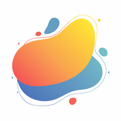Fototapeta premium Abstract Gradient Blob Shapes with Outlines