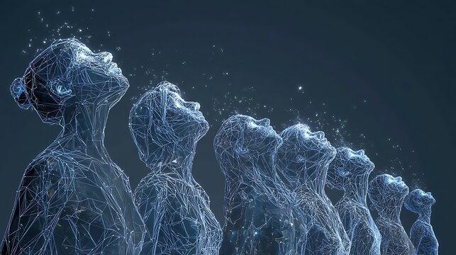 Row abstract human figures made glowing wireframes fabaf ece bec edaa 4ece