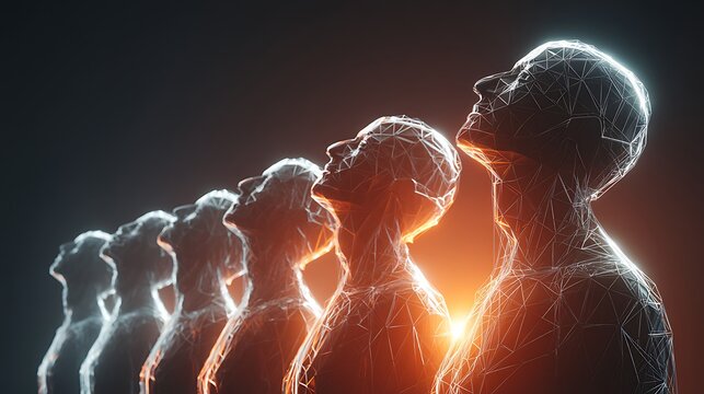 Row abstract human figures made glowing wireframes fabaf ece bec edaa 4ece