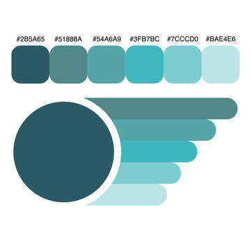 Pastel Turquoise and Teal Color Palette Swatch