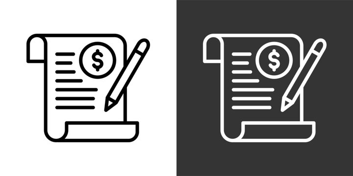 Accounts Receivable Black And White Icon Set Collection Pack Vector Illustration