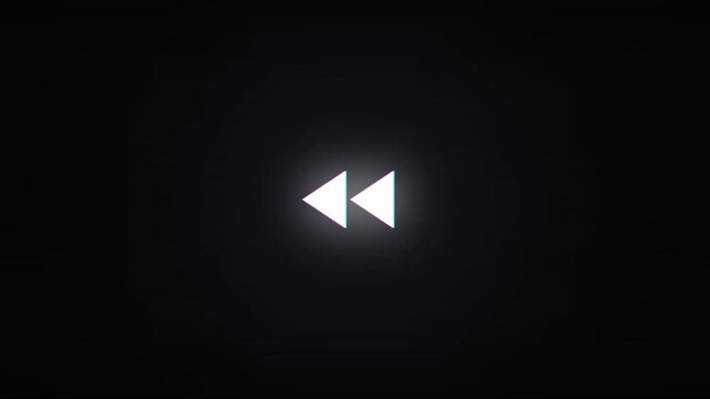 rewind button digital glitch effect