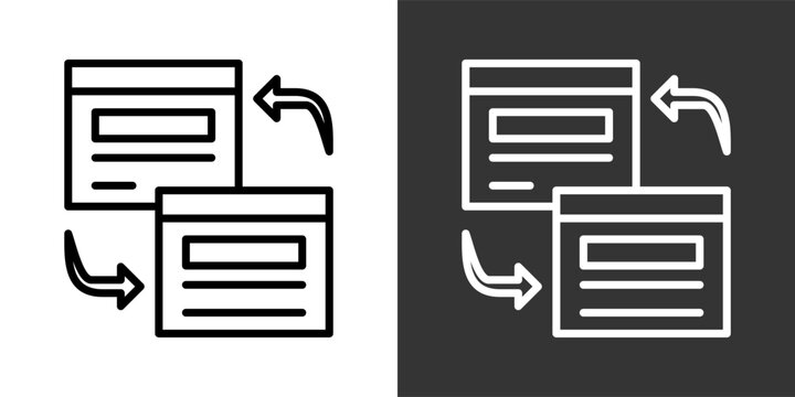 Redirect Black And White Icon Set Collection Pack Vector Illustration