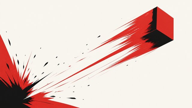 forcefully. An object being forcefully ejected from the frame with motion trails. mobility guides, transit brochures, designed for transport & logistics marketing, used by clinicians.