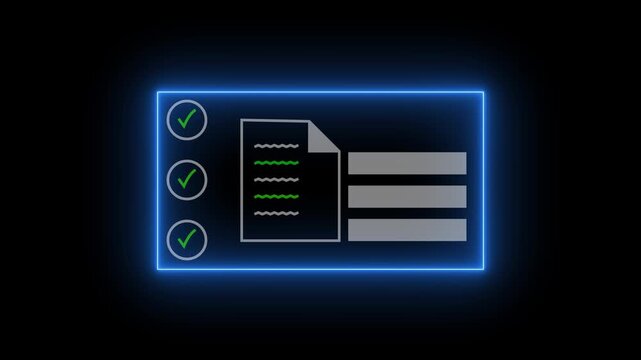 checklist and clipboard task documentation management, checklist questionnaire assessment form, online exam Choosing the right answer in the exam of document animation.4k quality animation video..