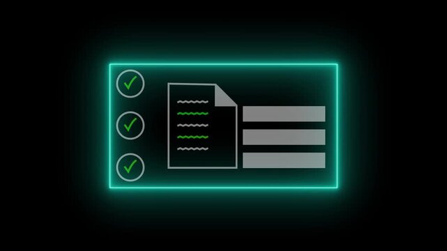 checklist and clipboard task documentation management, checklist questionnaire assessment form, online exam Choosing the right answer in the exam of document animation.4k quality animation video..