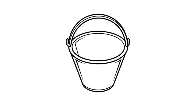 Simple black bucket with handle
